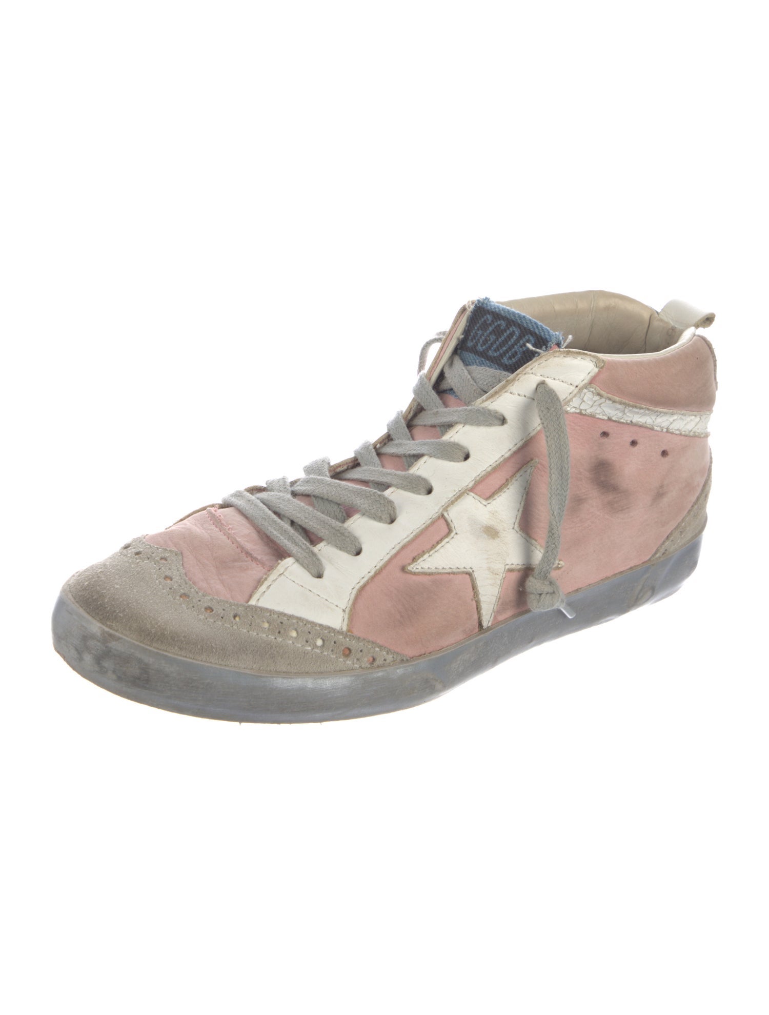 Golden Goose Suede Colorblock Pattern Sneakers