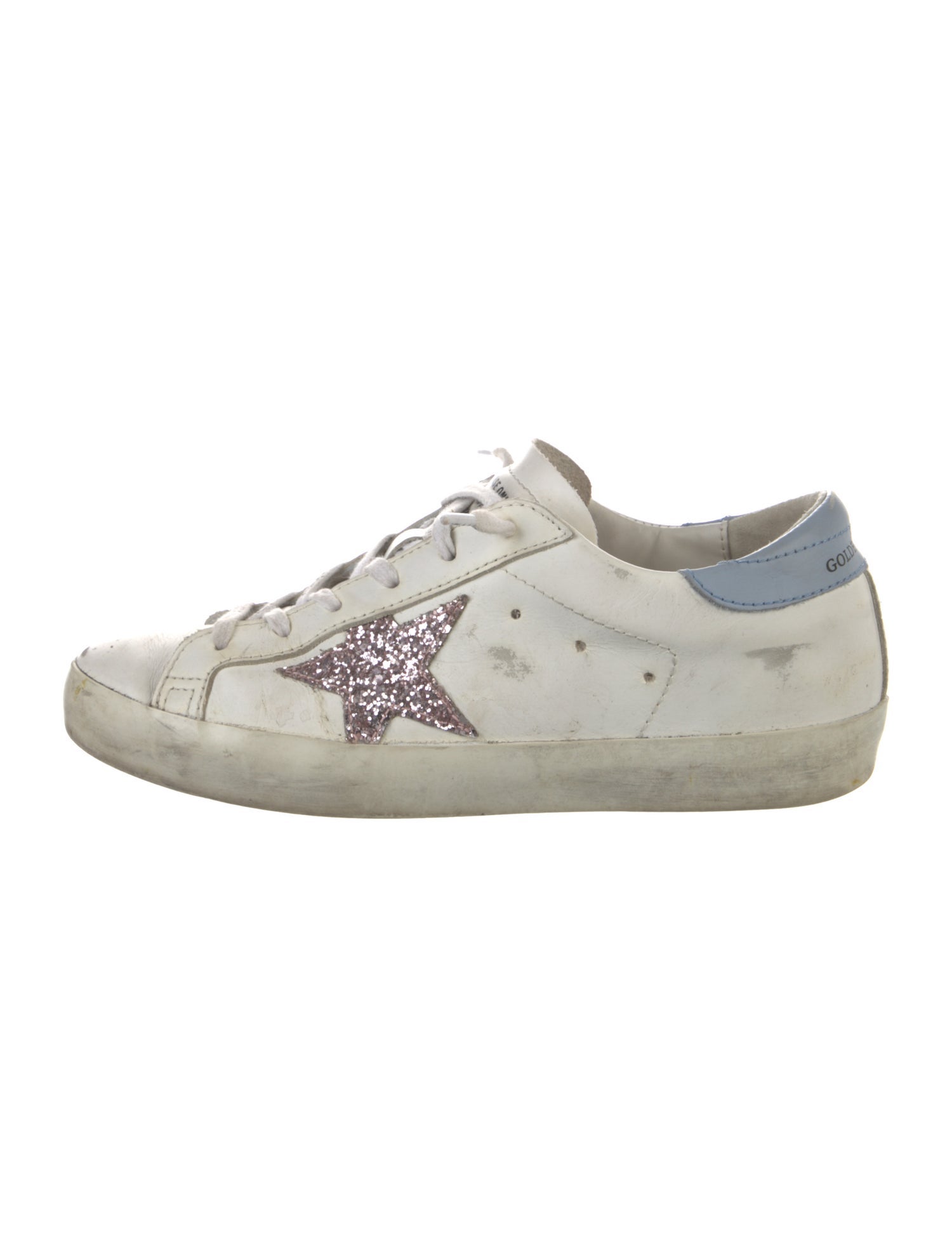 Golden Goose Leather Distressed Accents Sneakers