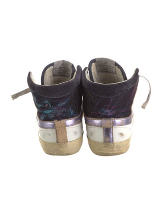 Golden Goose Suede Colorblock Pattern Sneakers