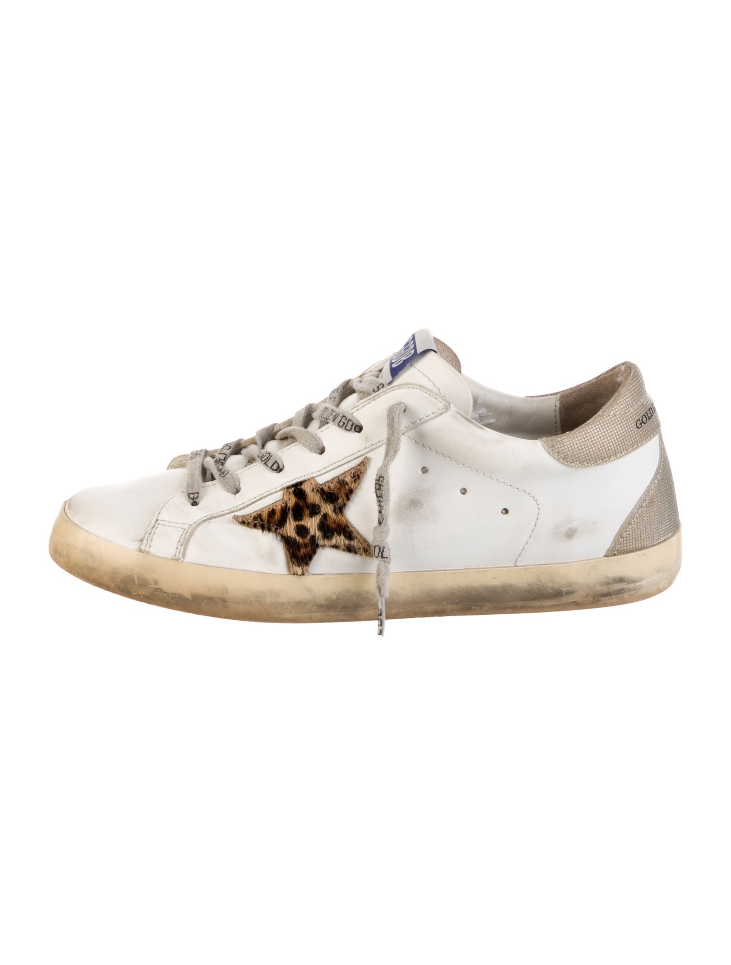 Golden Goose Leather Colorblock Pattern Sneakers