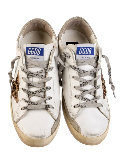 Golden Goose Leather Colorblock Pattern Sneakers