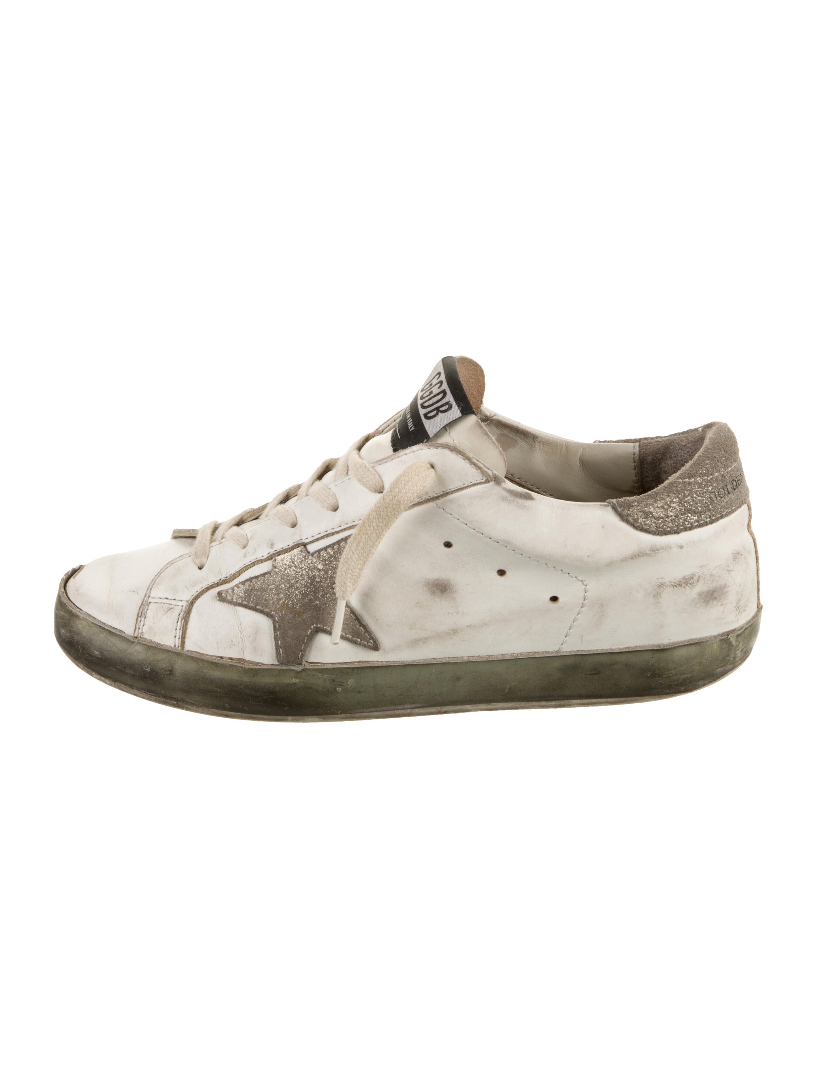 Golden Goose Leather Colorblock Pattern Sneakers