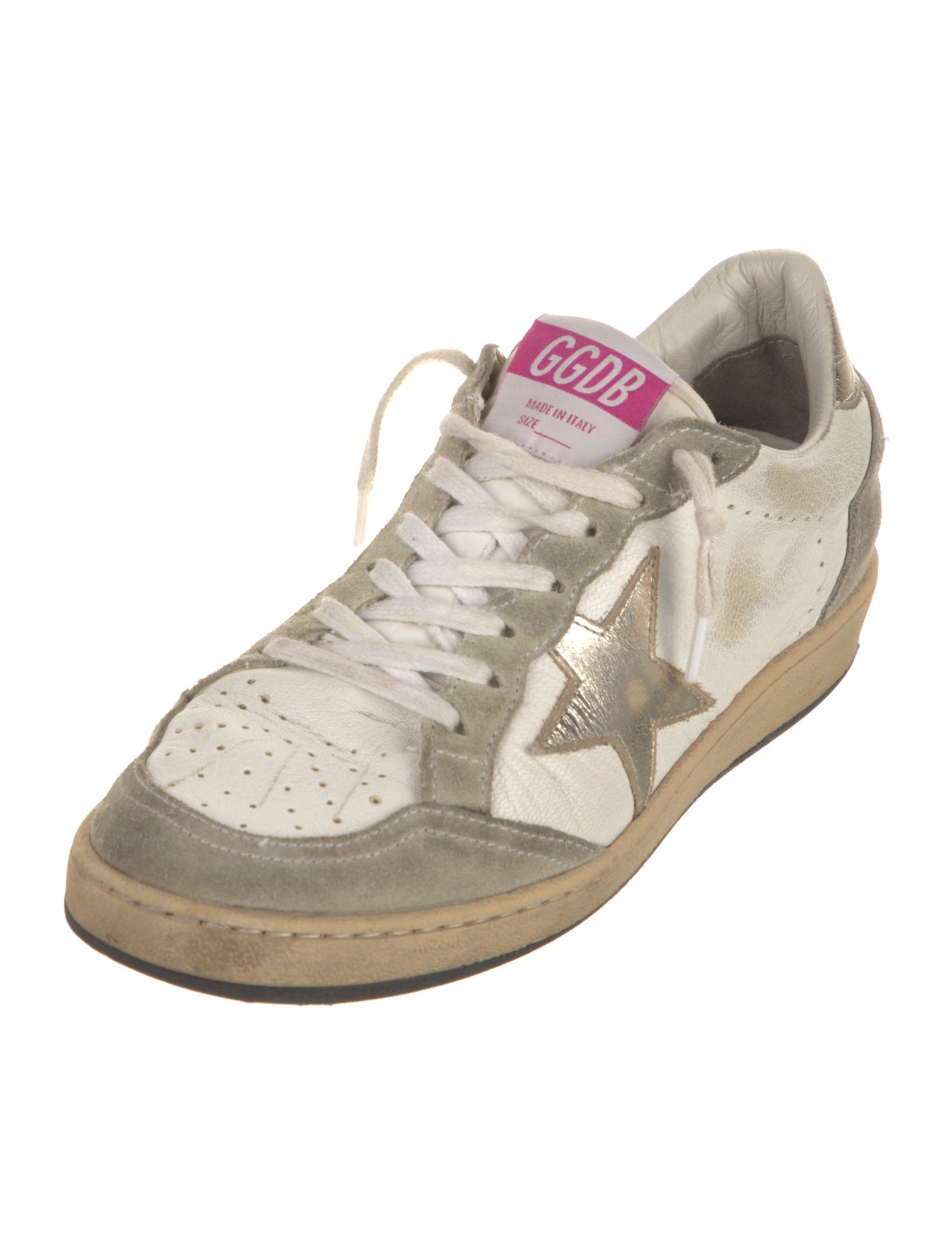 Golden Goose Leather Colorblock Pattern Sneakers