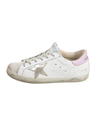 Golden Goose Leather Colorblock Pattern Sneakers