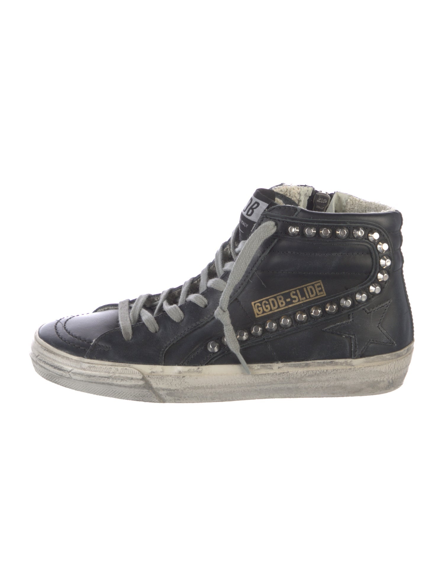 Golden Goose Leather Colorblock Pattern Sneakers