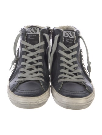 Golden Goose Leather Colorblock Pattern Sneakers