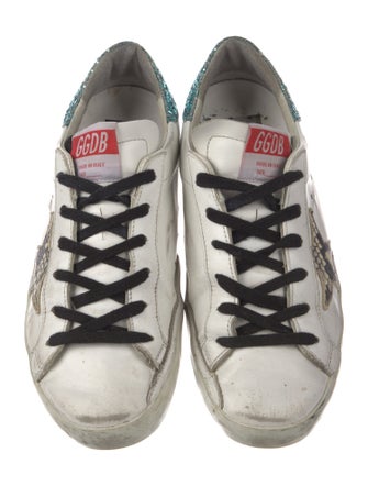 Golden Goose Leather Animal Print Sneakers