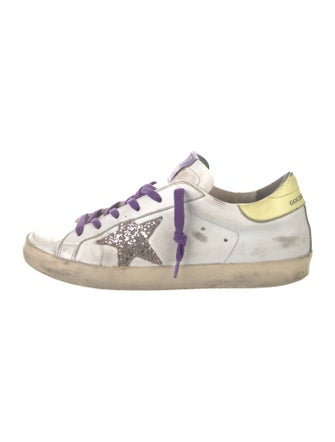 Golden Goose Leather Colorblock Pattern Sneakers