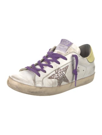 Golden Goose Leather Colorblock Pattern Sneakers