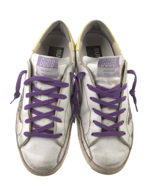 Golden Goose Leather Colorblock Pattern Sneakers