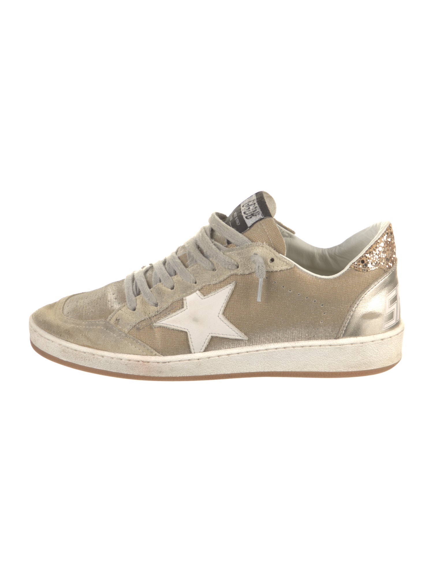 Golden Goose Suede Glitter Accents Sneakers