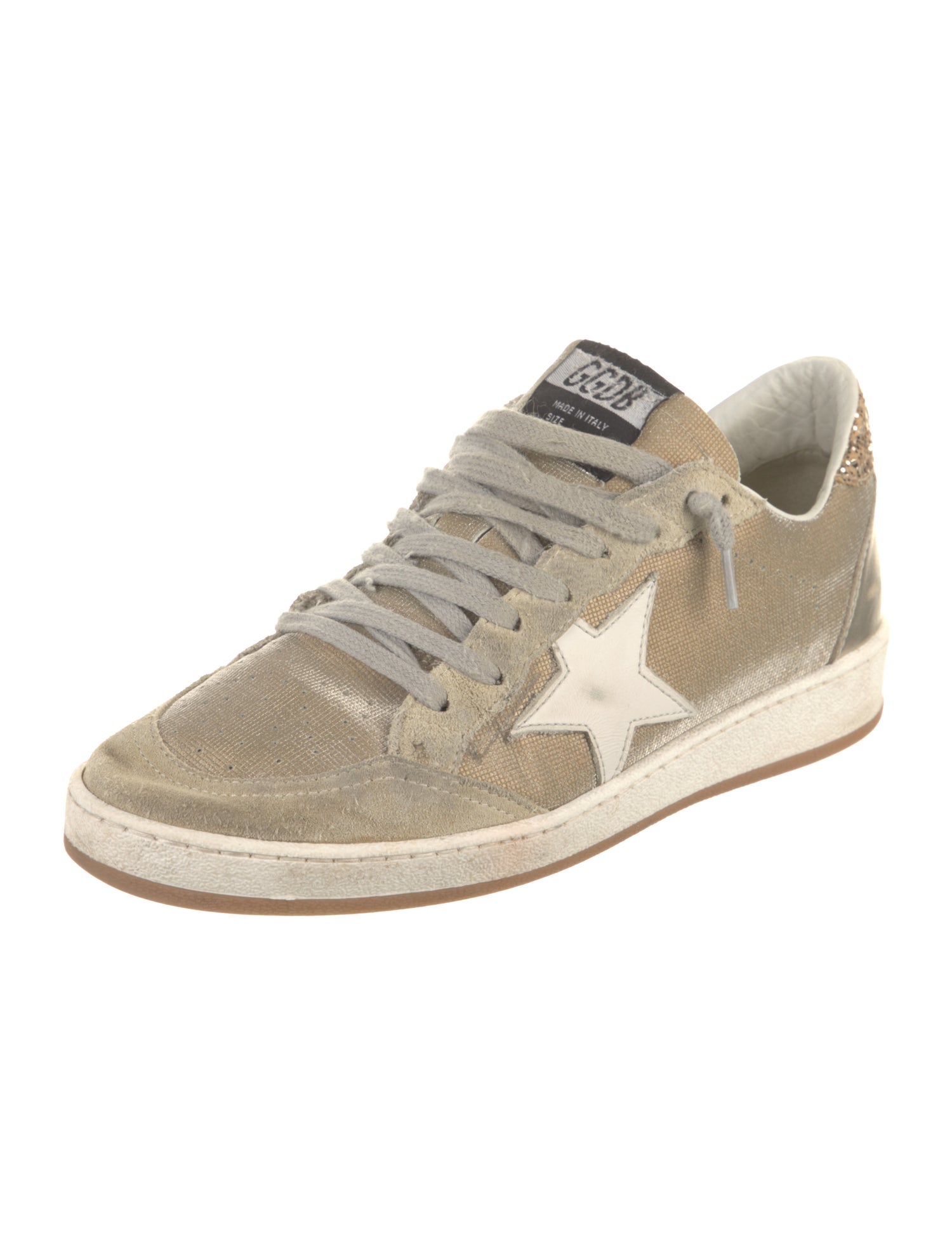 Golden Goose Suede Glitter Accents Sneakers