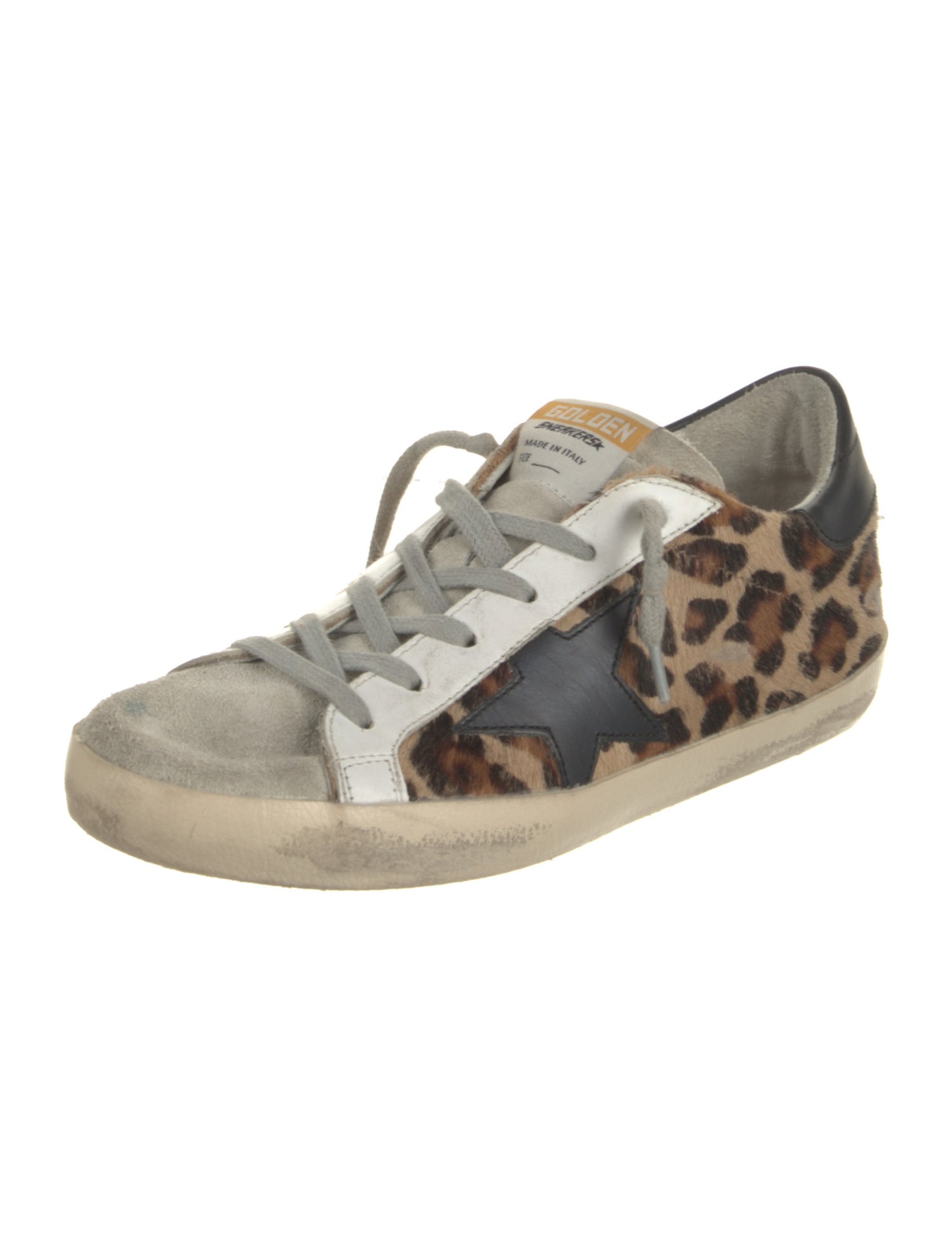 Golden Goose Ponyhair Animal Print Sneakers
