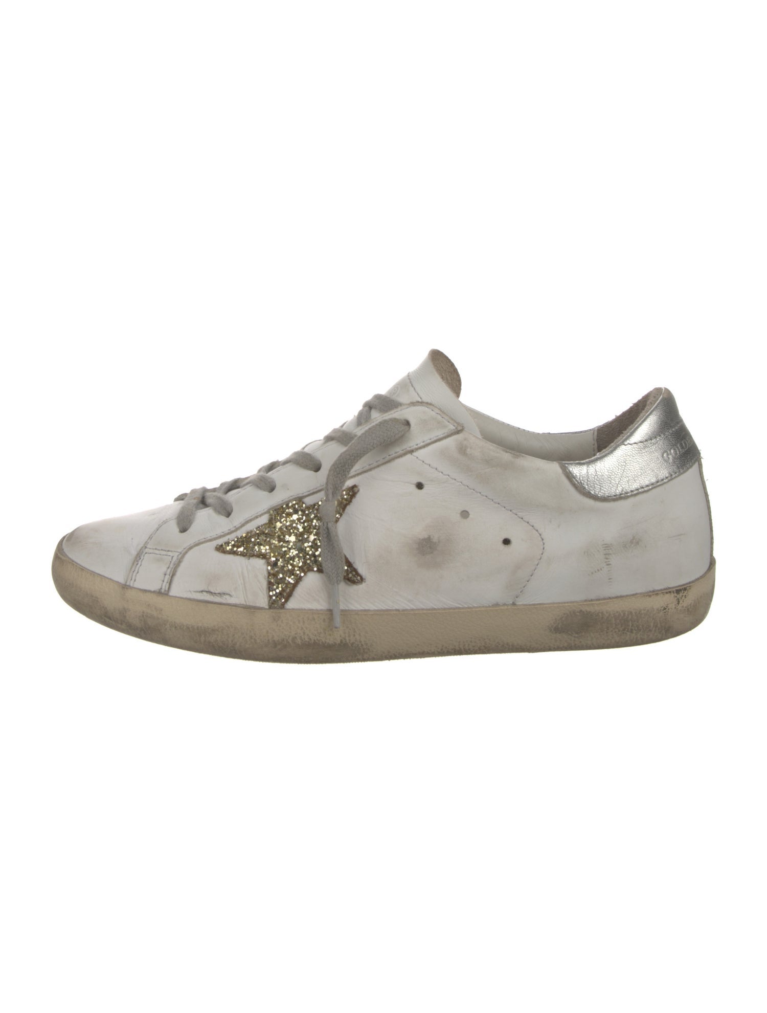 Golden Goose Leather Printed Sneakers
