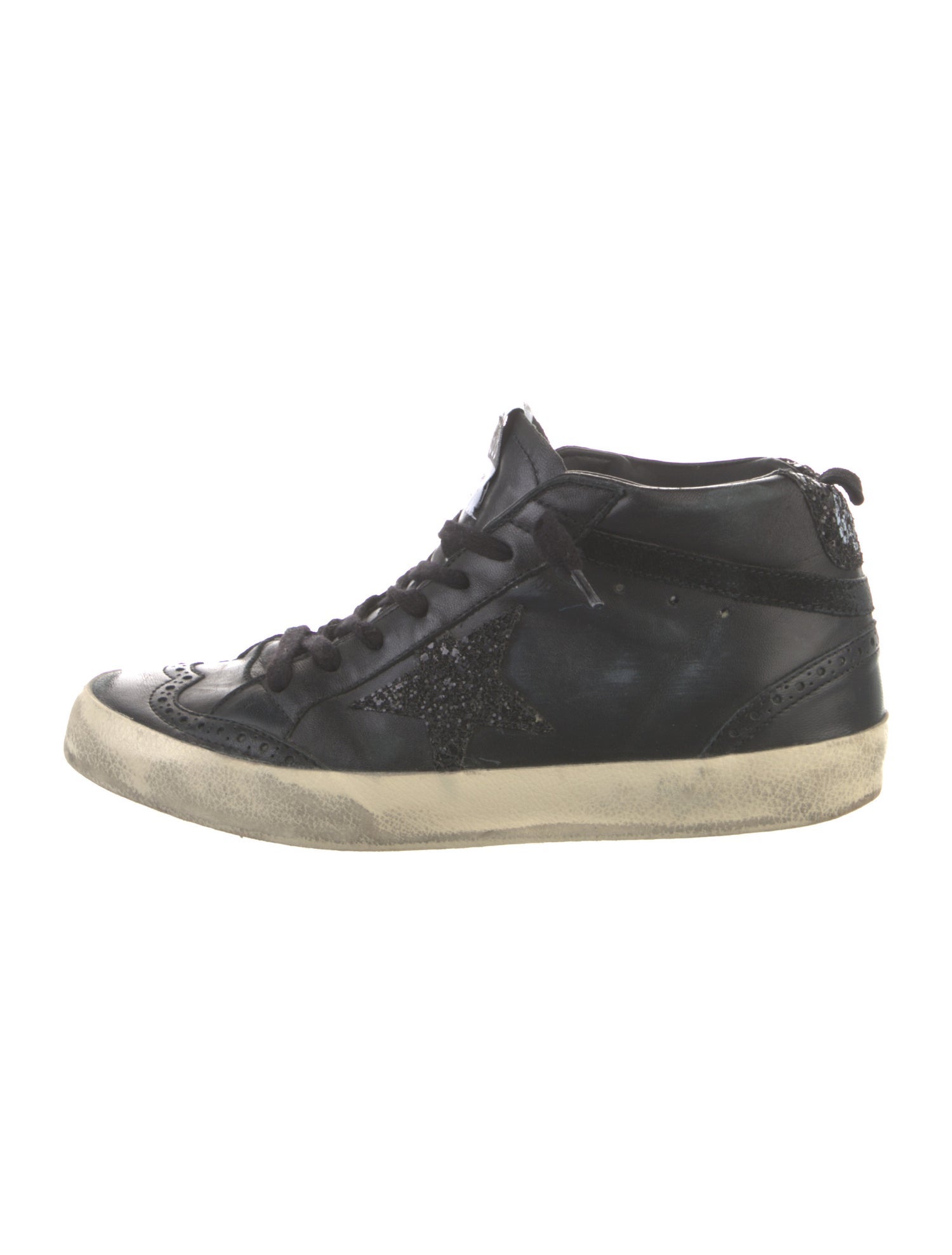 Golden Goose Leather Colorblock Pattern Sneakers