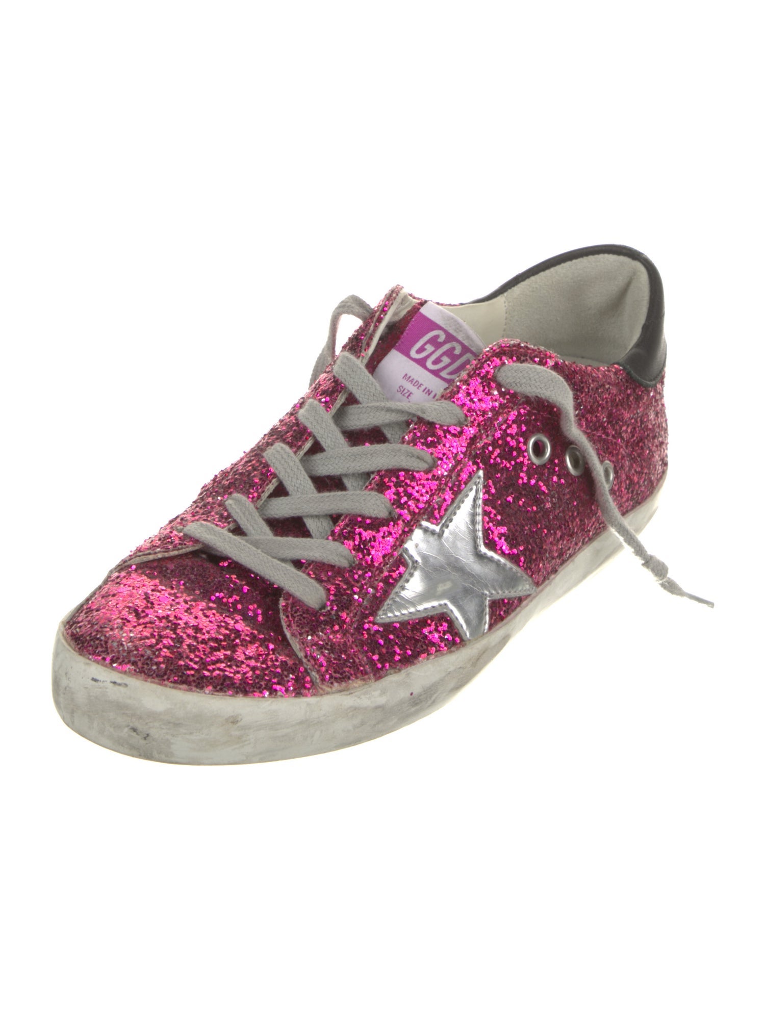 Golden Goose Glitter Distressed Accents Sneakers