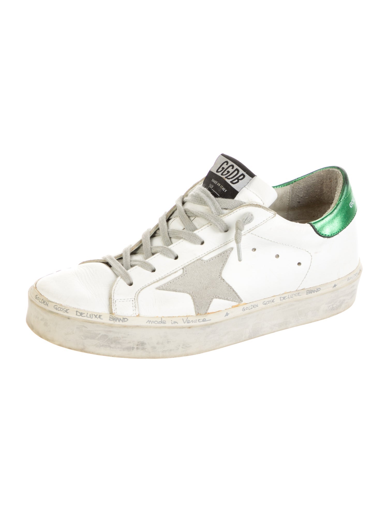 Golden Goose Leather Glitter Accents Sneakers