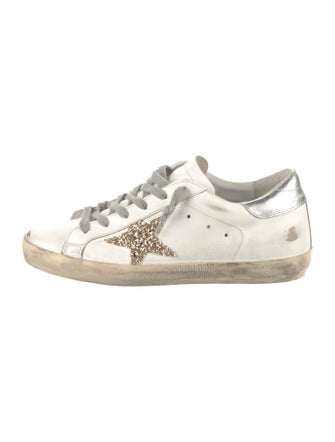 Golden Goose Leather Graphic Print Sneakers