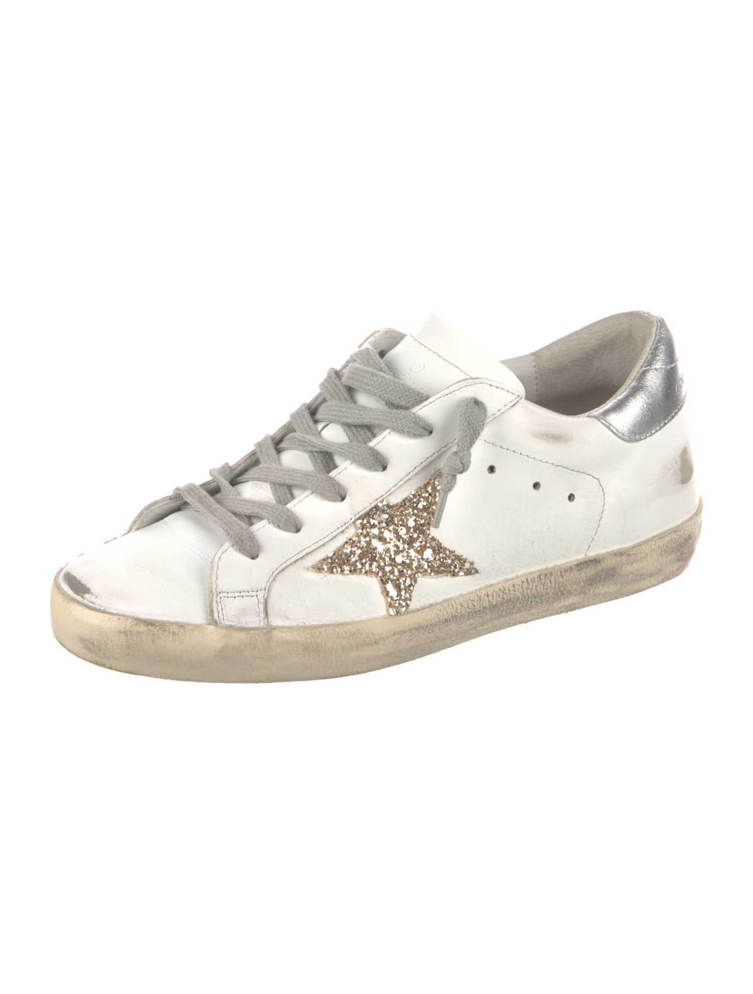 Golden Goose Leather Graphic Print Sneakers