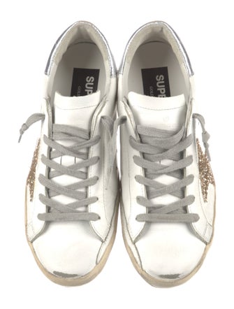 Golden Goose Leather Graphic Print Sneakers