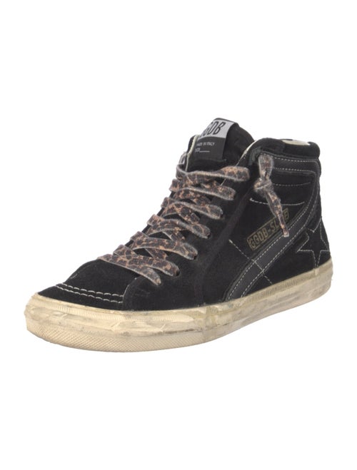 Golden Goose Suede Colorblock Pattern Wedge Sneakers