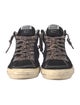 Golden Goose Suede Colorblock Pattern Wedge Sneakers