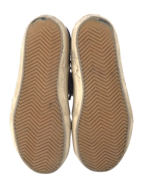 Golden Goose Suede Colorblock Pattern Wedge Sneakers