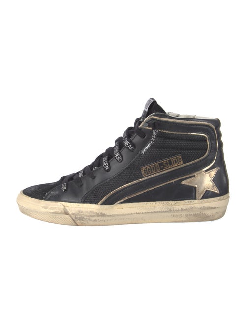 Golden Goose Leather Graphic Print Wedge Sneakers
