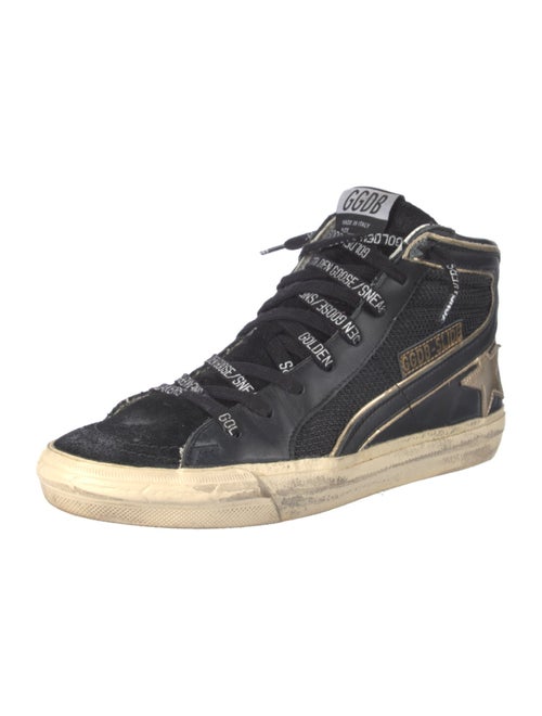Golden Goose Leather Graphic Print Wedge Sneakers