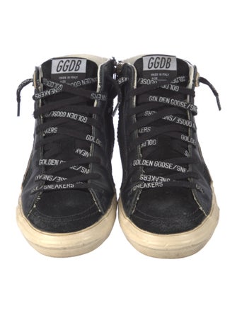 Golden Goose Leather Graphic Print Wedge Sneakers