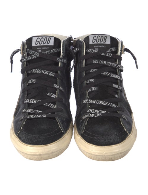 Golden Goose Leather Graphic Print Wedge Sneakers