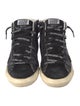 Golden Goose Leather Graphic Print Wedge Sneakers