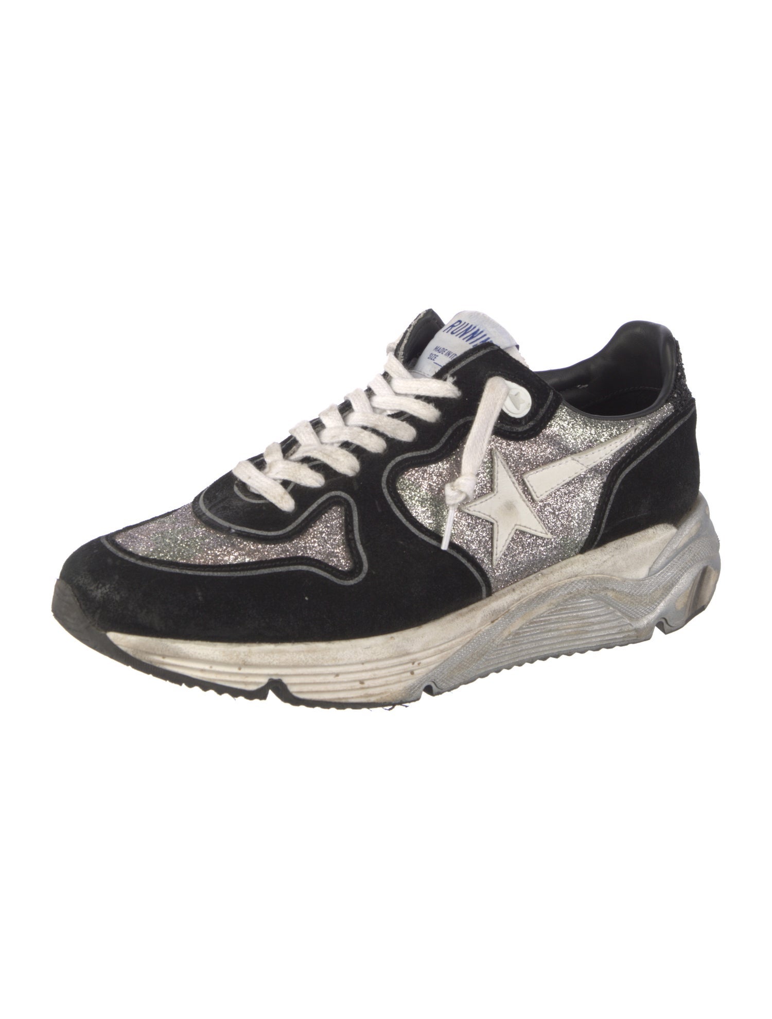 Golden Goose Suede Colorblock Pattern Sneakers