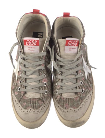 Golden Goose Houndstooth Print Distressed Accents Sneakers