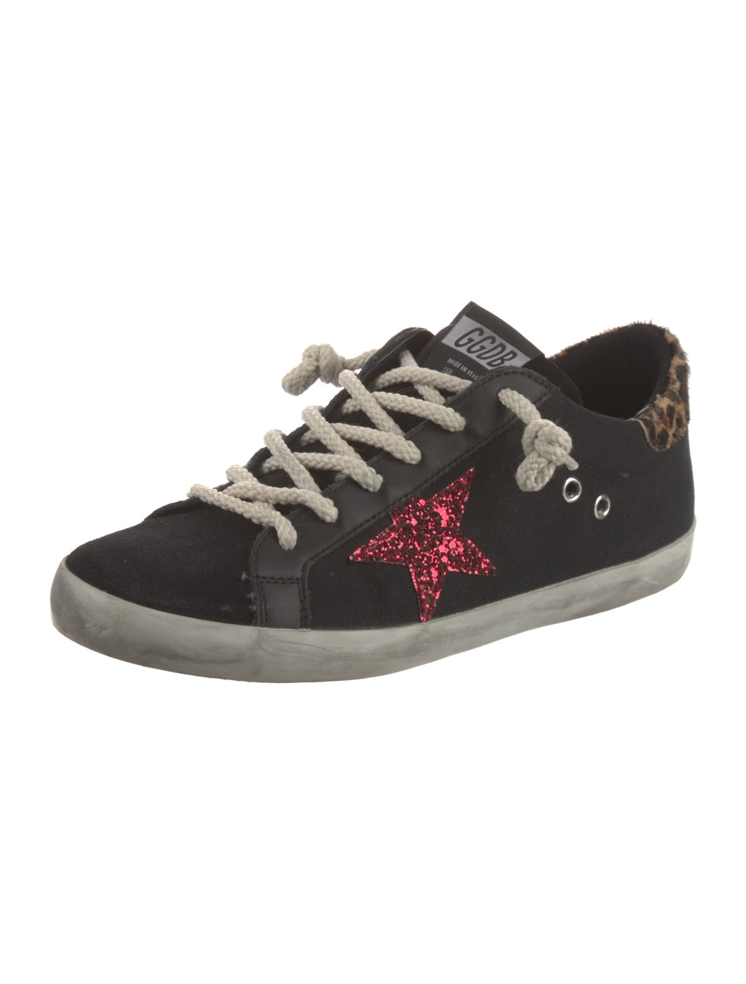 Golden Goose Canvas Glitter Accents Sneakers