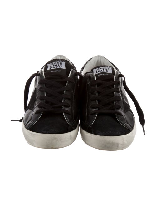 Golden Goose Leather Glitter Accents Sneakers