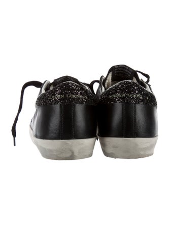 Golden Goose Leather Glitter Accents Sneakers