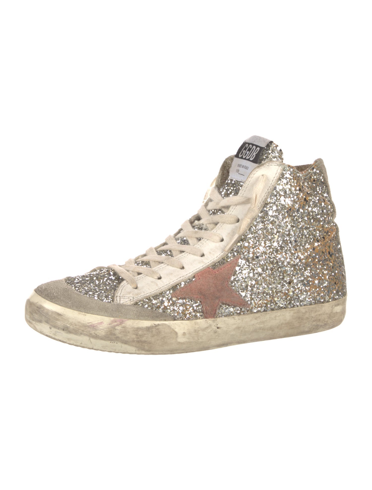 Golden Goose Glitter Distressed Accents Sneakers
