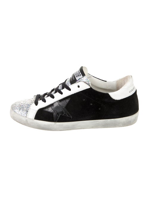 Golden Goose Suede Glitter Accents Sneakers