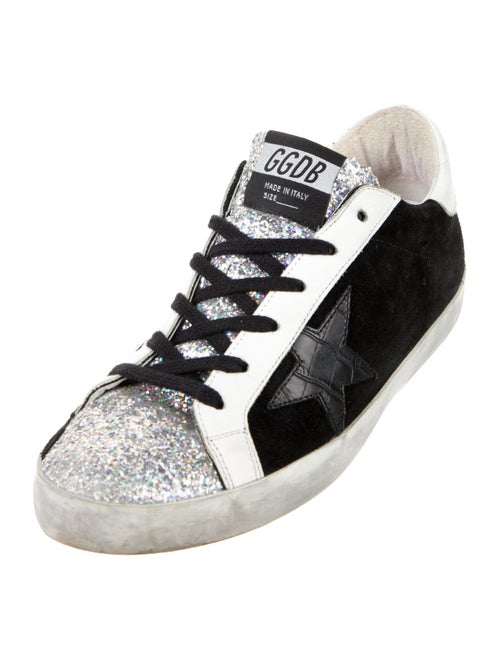 Golden Goose Suede Glitter Accents Sneakers