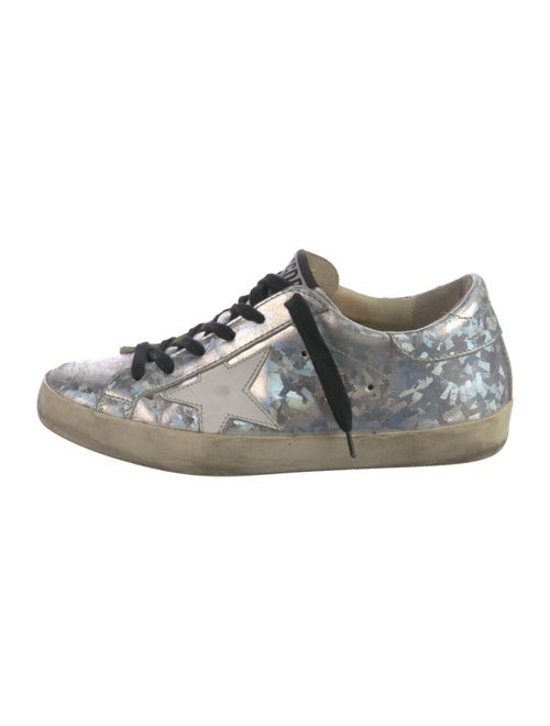 Golden Goose Leather Colorblock Pattern Sneakers