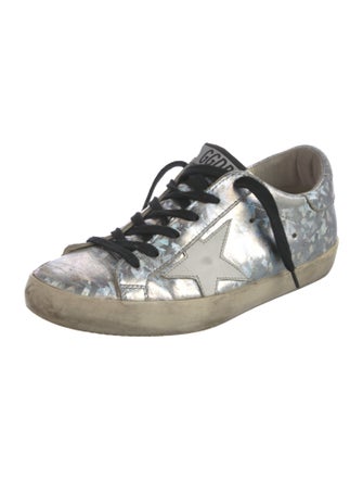 Golden Goose Leather Colorblock Pattern Sneakers