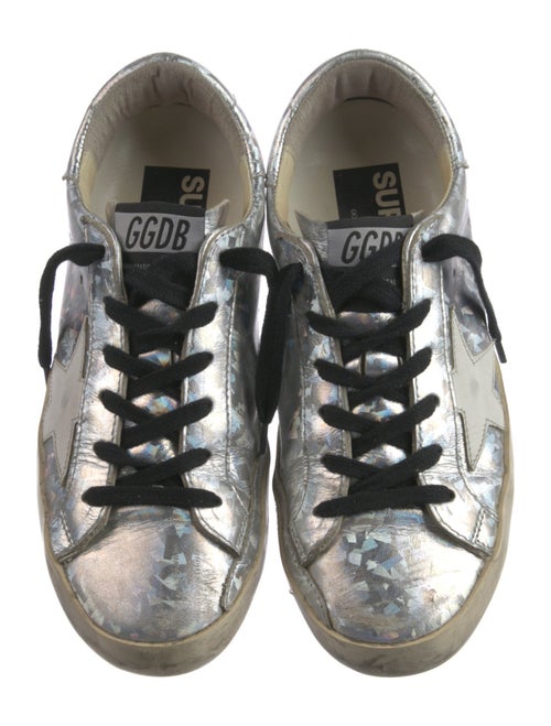 Golden Goose Leather Colorblock Pattern Sneakers
