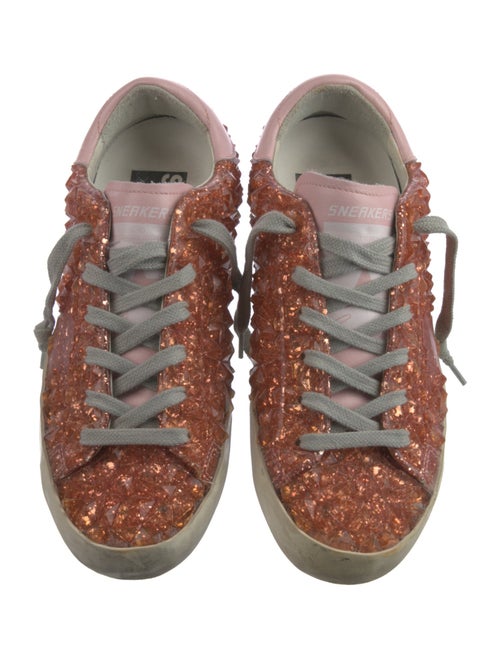 Golden Goose Leather Colorblock Pattern Sneakers