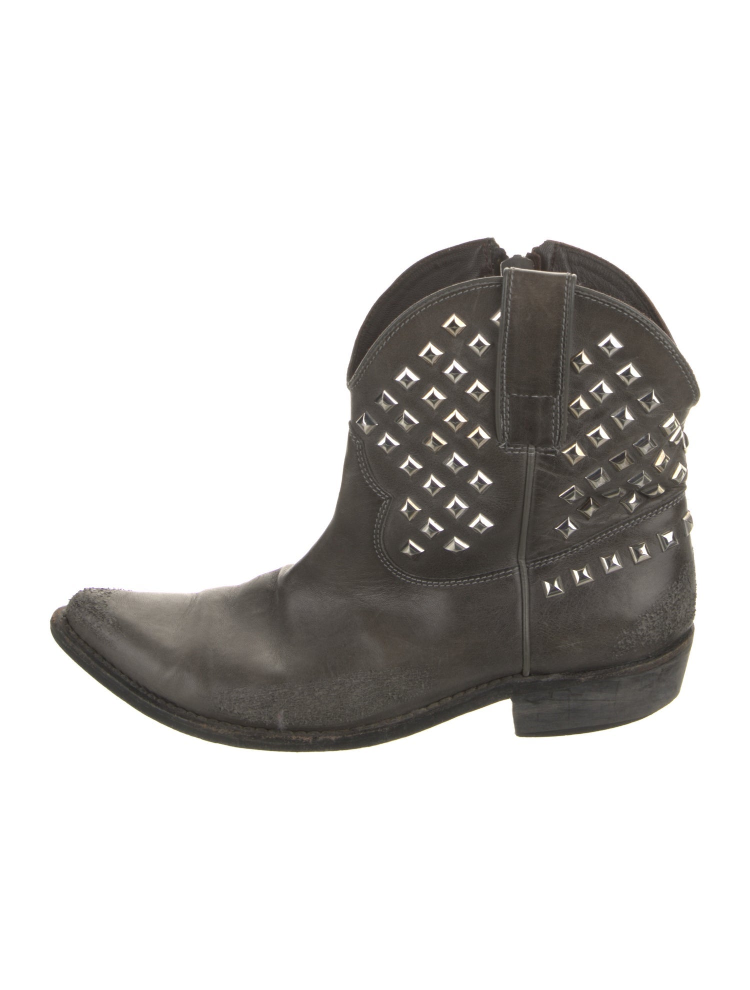 Golden Goose Leather Studded Accents Western Boots
