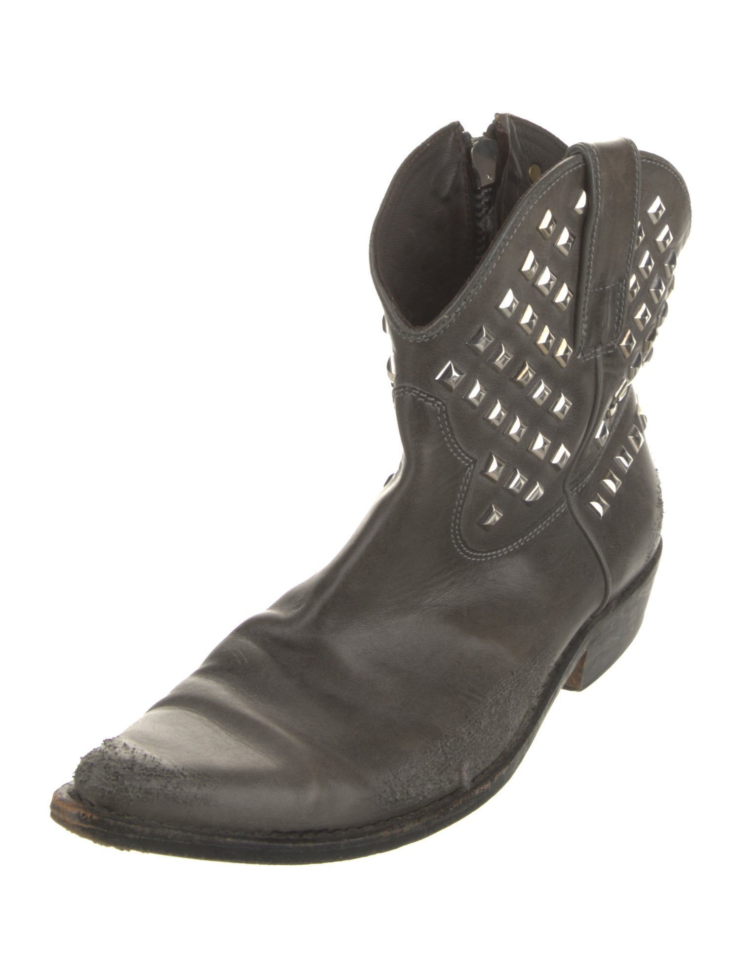Golden Goose Leather Studded Accents Western Boots