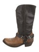 Golden Goose Leather Distressed Accents Moto Boots