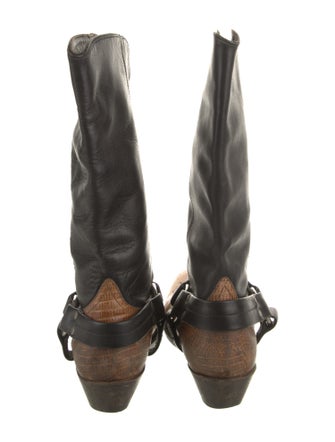 Golden Goose Leather Distressed Accents Moto Boots