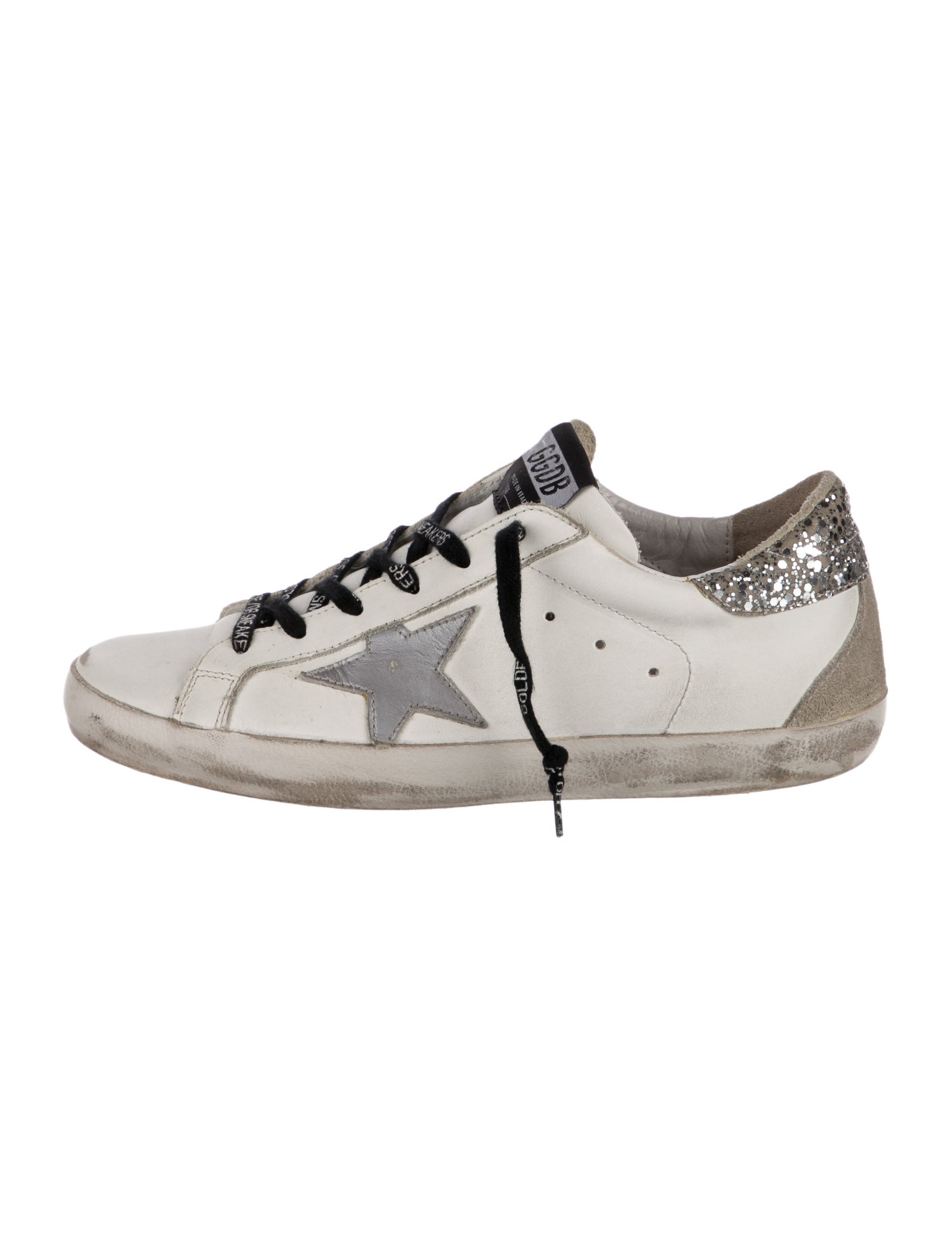 Golden Goose Colorblock Pattern Glitter Accents Sneakers