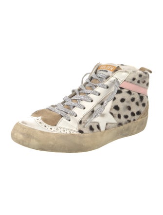 Golden Goose Ponyhair Animal Print Sneakers